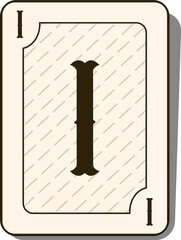 Playing Card Letter Alphabet Vector Element I
