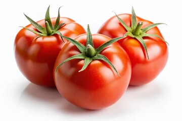 Three Sliced Tomatoes Isolated on White Background - Perfect for Food Photography
