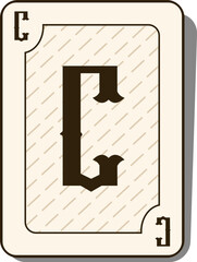 Playing Card Letter Alphabet Vector Element C