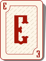 Playing Card Letter Alphabet Vector Element E