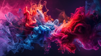 Obraz premium Vibrant Abstract Swirls of Colorful Smoke Creating a Dynamic and Energetic Composition in Shades of Pink, Blue, and Purple for Stunning Visual Impact