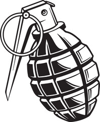 Grenade bomb silhouette vector art