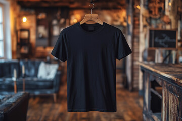 T shirt on hangers, oversized black blank only color T shirt