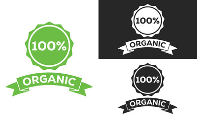 Vegan icon silhouette, Vegan illustration 100 sign logo, badge, symble logotype vector illustration.