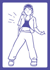 ヒップ・ホップダンスを踊る人。ベクターイラスト素材。