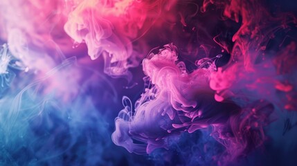 Fototapeta premium Colorful Swirling Smoke Background with Ethereal Effects in Vibrant Shades of Pink, Purple, and Blue for Artistic and Beautiful Visual Presentations