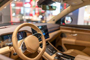 Modern Luxury Car Interior with High-Tech Features and Elegant Design