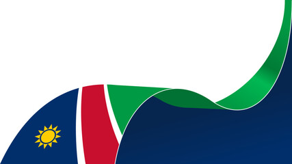 wavy Namibia flag vector background with copy space for text. Namibia national day