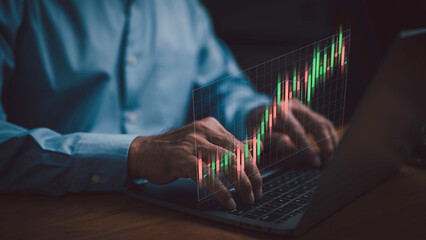  the Stock Market Investments Funds and Digital Assets concept, business finance technology and...