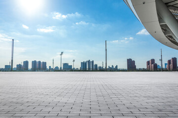 Expansive Urban Landscape Under a Clear Blue Sky