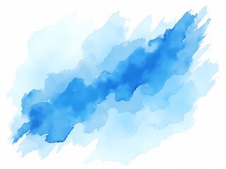 Obraz premium Ocean blue watercolor wash with flowing gradient effect, abstract aquarelle texture with dynamic brush movement