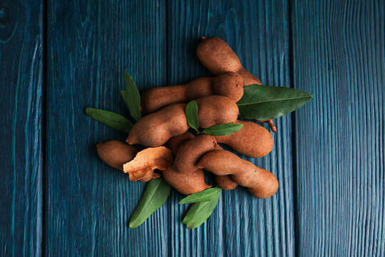Tamarind fruit, concept of delicious food, fresh tamarind