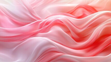 Fototapeta premium Soft Pink and Coral Silk Fabric Draped Waves