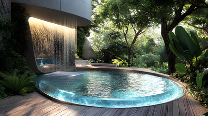 swimming pool with blue water