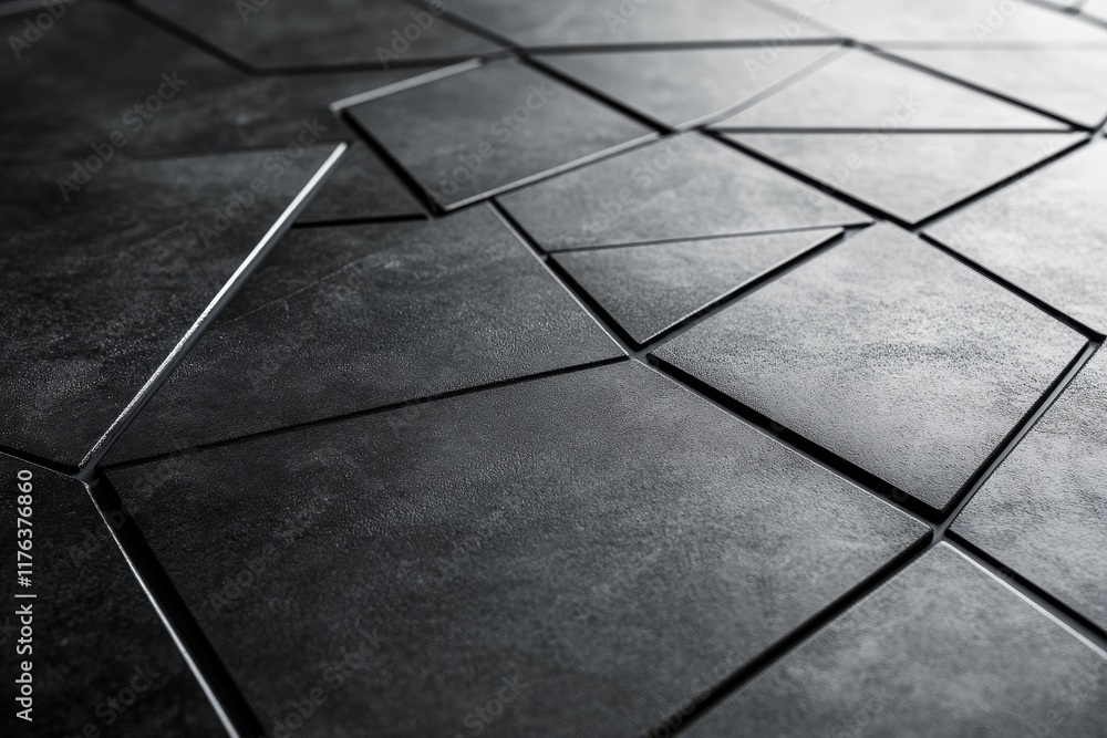 Poster abstract dark geometric tile pattern.