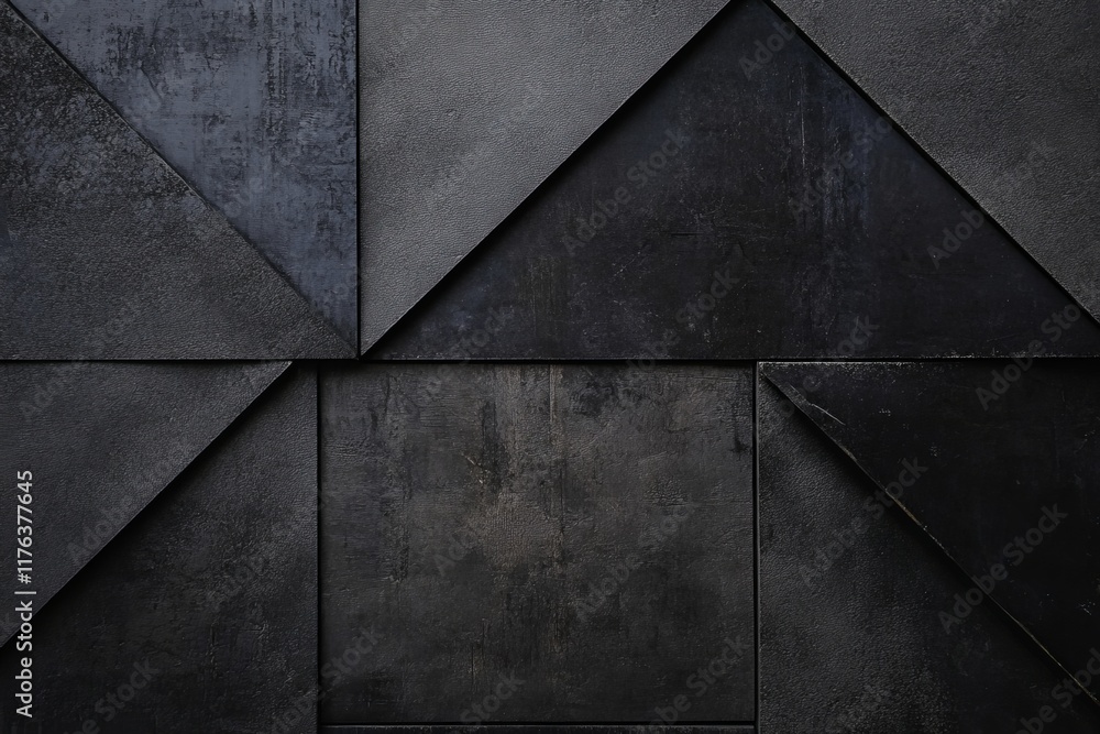 Aufkleber abstract dark gray geometric triangle pattern wall texture background.