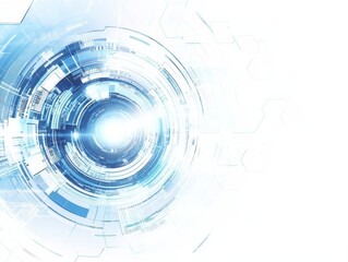 Abstract blue technology background with circular design elements.