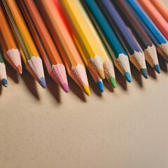 color pencils on white background