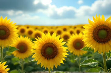 Obraz premium sunflower field with sky