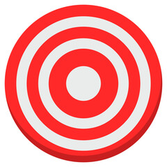 Red target icon isolated on white background.