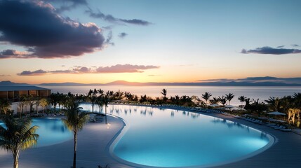 Fototapeta premium Luxury resort with private plunge pools, spa services, and tailored experiences, catering to VIP guests