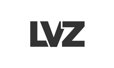 LVZ logo design template with strong and modern bold text. Initial based vector logotype featuring simple and minimal typography. Trendy company identity.