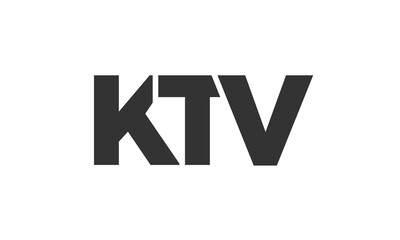 KTV logo design template with strong and modern bold text. Initial based vector logotype featuring simple and minimal typography. Trendy company identity.