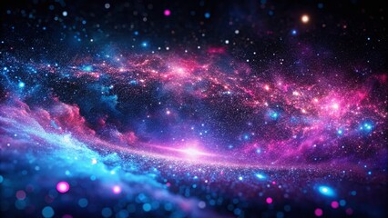 Fototapeta premium Ultraviolet Galaxy Background: 8K 16:9 Magenta Pink Blue Purple Cosmic Dust and Stars Wallpaper