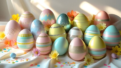 easter eggs in a row