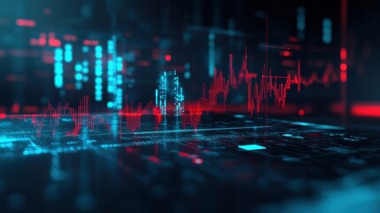 Data trends digital landscape graphic visualization futuristic environment close-up view technology insights