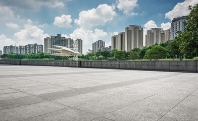 Urban Landscape with Modern Architecture and Clear Blue Sky