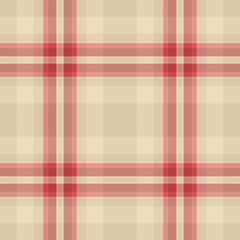 Elegant beige and red plaid pattern.  Perfect for textile design, website backgrounds, or adding a touch of classic style to your projects.  Seamless repeat ensures versatile application.