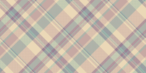 Grungy vector fabric seamless, preppy plaid tartan textile. Perfect texture background check pattern in pastel and light colors.