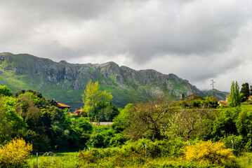 Obraz premium The beautiful city of Ribadesella, Asturias, Spain. Cantabrian Sea