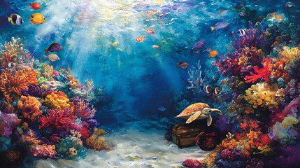 coral reef in the blue