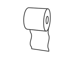 Simple line art illustration of a roll of toilet paper. Perfect for websites, apps, or educational materials needing a clean and minimalist design.