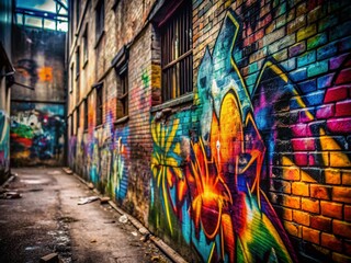 Fototapeta premium Urban Decay: Graffiti Tag on Abandoned Building Wall - Stock Photo