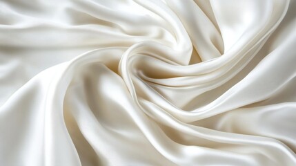 Fototapeta premium Swirling cream silk fabric texture.