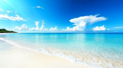 Fototapeta premium Beautiful sandy beach with white sand