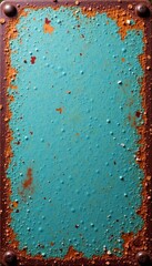 Fototapeta premium Weathered metal surface with subtle rust stains and worn edges, grainy gradient, industrial
