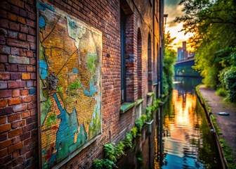 Naklejka premium Urban Exploration: Hidden Waterways of Holland - A Map Unveiled