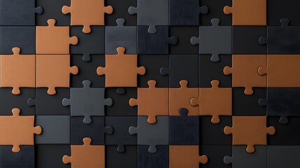 Modern Puzzle Representation Featuring Sharp Lines and Minimalist Design in Earthy Tones