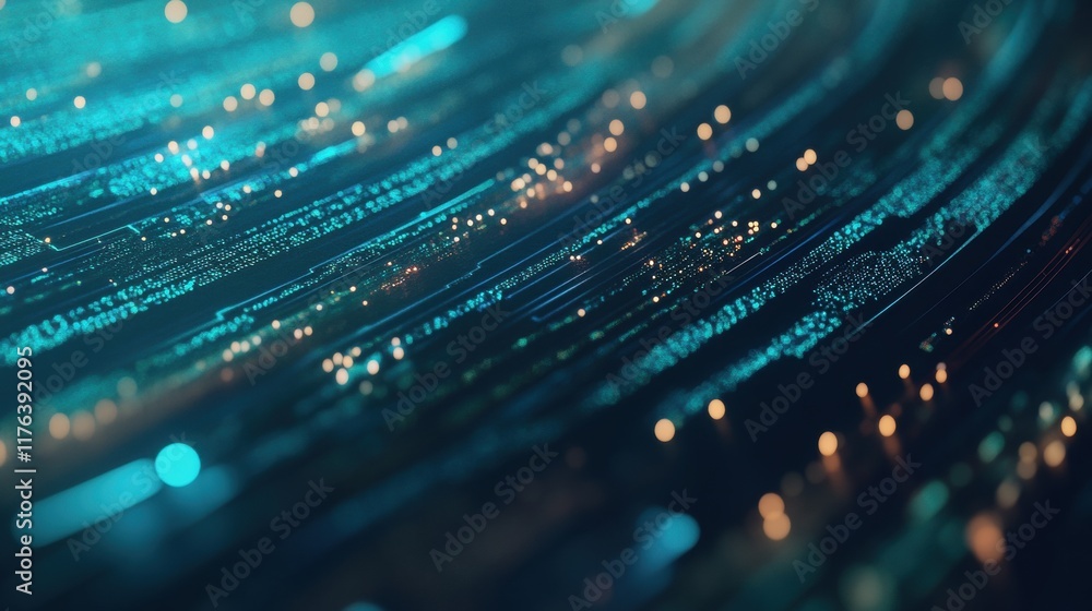 Aufkleber dynamic light trails abstract environment digital art futuristic design close-up view motion concept