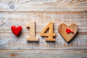 Valentine's Day Aerial Photography: Wooden 14 Heart Top View