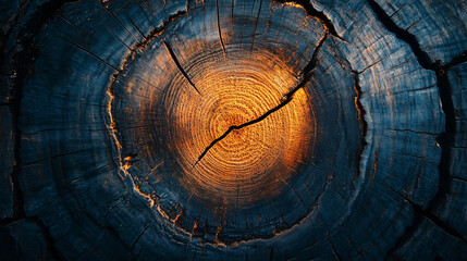 Fototapeta premium Aged wooden texture with deep growth lines background