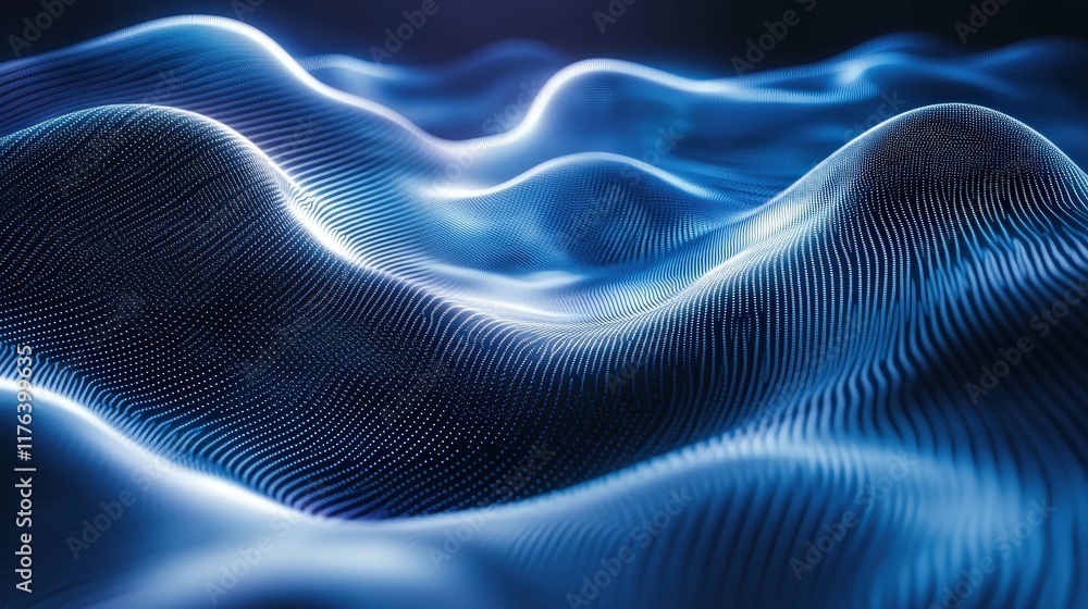 Poster abstract blue gradient background with smooth waves and light effects for modern design use and crea