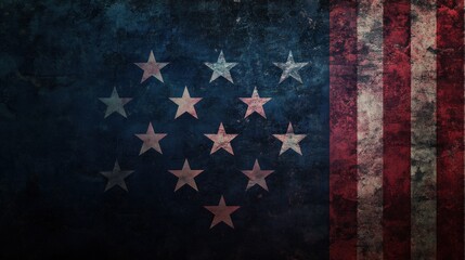 Detailed American flag background featuring stars and stripes with a clean area on one side for text placement or customization