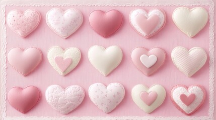Obraz premium a pink and white cake with hearts on it