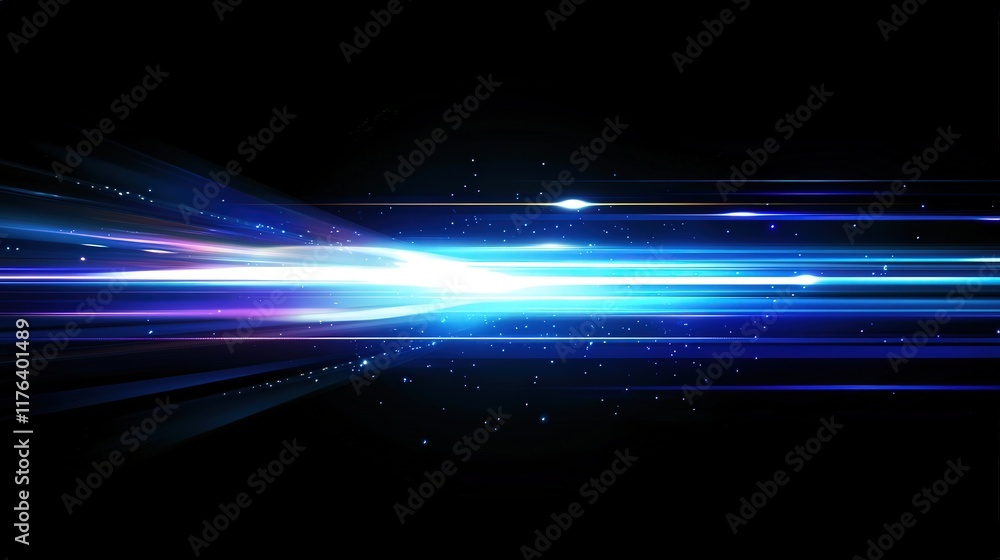 Poster abstract futuristic motion blur background illustrating speed and energy with bright light streaks i