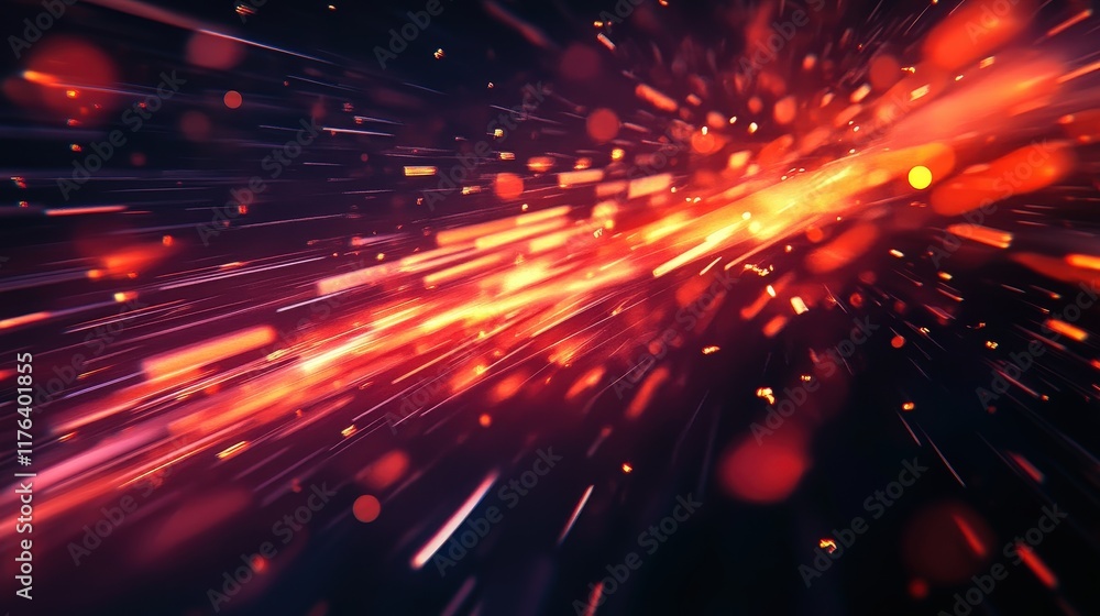 Poster abstract futuristic background illustrating speed and motion with dynamic blurs and vibrant colors f